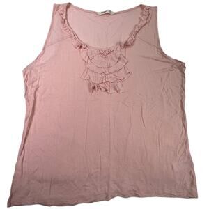 Old Navy Lightweight Ruffled Dressy Tank Top Scoop Neck Plus Size XXL Pink